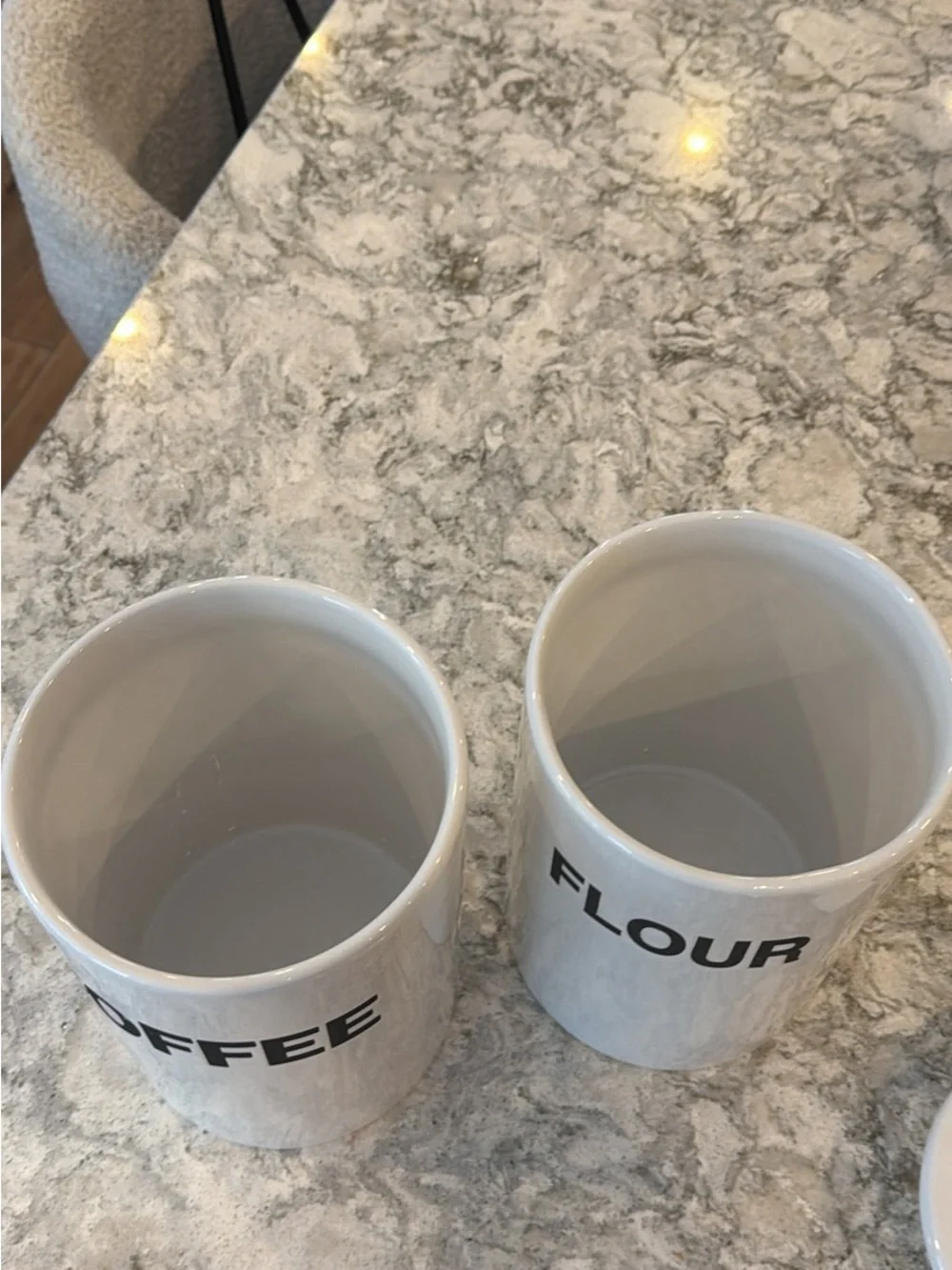 Ceramic Coffee & Flour Canister Set - White